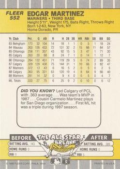 Edgar Martinez  baseball card collectible - Main Image 2