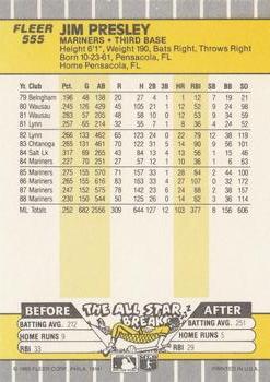 Jim Presley  baseball card collectible - Main Image 2