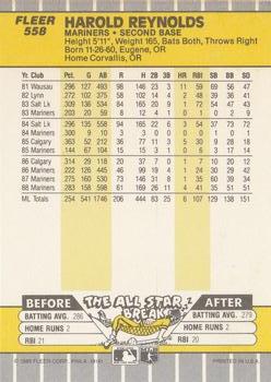 Harold Reynolds  baseball card collectible - Main Image 2