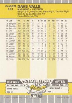 Dave Valle  baseball card collectible - Main Image 2