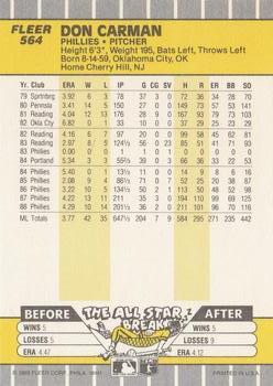 Don Carman  baseball card collectible - Main Image 2