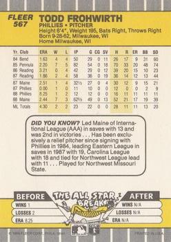 Todd Frohwirth  baseball card collectible - Main Image 2