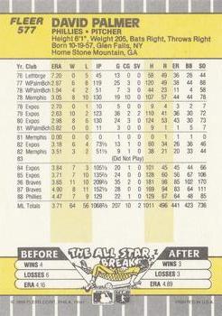 David Palmer  baseball card collectible - Main Image 2