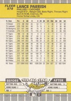 Lance Parrish  baseball card collectible - Main Image 2