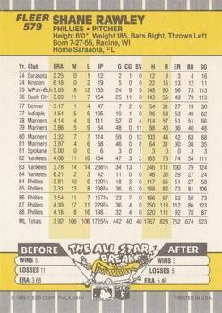 Shane Rawley  baseball card collectible - Main Image 2