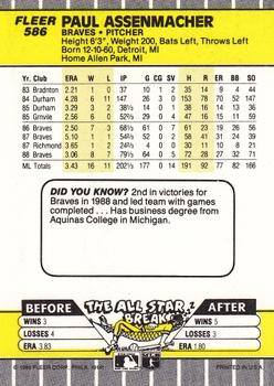 Paul Assenmacher  baseball card collectible - Main Image 2