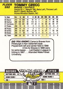 Tommy Gregg  baseball card collectible - Main Image 2