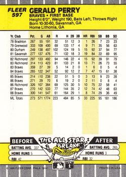 Gerald Perry  baseball card collectible - Main Image 2