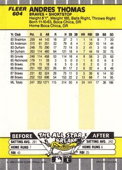 Andres Thomas  baseball card collectible - Main Image 2