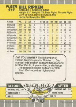 Bill Ripken  baseball card collectible - Main Image 2