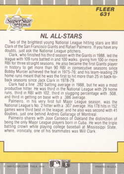 N.L. All-Stars (Will Clark / Rafael Palmeiro)  baseball card collectible - Main Image 2