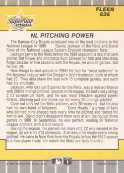 N.L. Pitching Power (Danny Jackson / David Cone)  baseball card collectible - Main Image 2