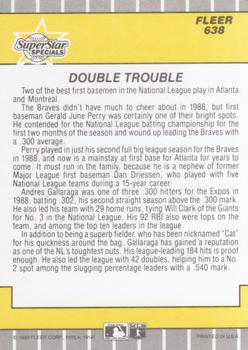 Double Trouble (Andres Galarraga / Gerald Perry)  baseball card collectible - Main Image 2