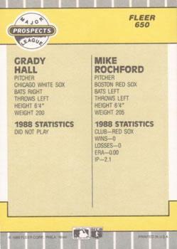 Grady Hall / Mike Rochford  baseball card collectible - Main Image 2