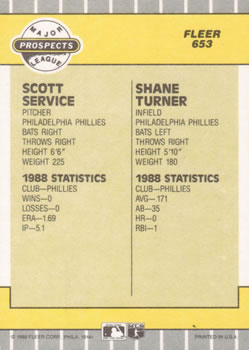 Scott Service / Shane Turner  baseball card collectible - Main Image 2