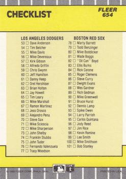 Checklist: A’s / Mets / Dodgers / Red Sox  baseball card collectible - Main Image 2