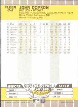 John Dopson  baseball card collectible - Main Image 2