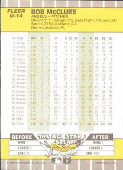 Bob McClure  baseball card collectible - Main Image 2