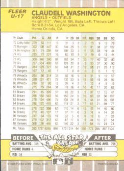 Claudell Washington  baseball card collectible - Main Image 2