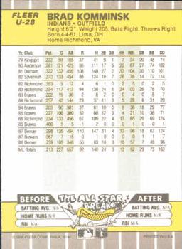 Brad Komminsk  baseball card collectible - Main Image 2