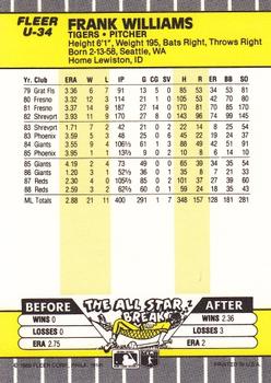 Frank Williams  baseball card collectible - Main Image 2