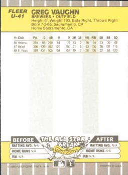 Greg Vaughn  baseball card collectible - Main Image 2