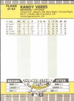 Randy Veres  baseball card collectible - Main Image 2
