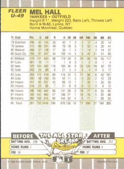 Mel Hall  baseball card collectible - Main Image 2