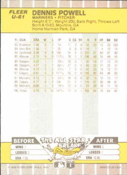 Dennis Powell  baseball card collectible - Main Image 2