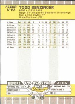 Todd Benzinger  baseball card collectible - Main Image 2