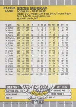 Eddie Murray  baseball card collectible - Main Image 2