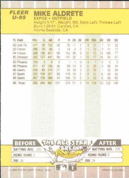 Mike Aldrete  baseball card collectible - Main Image 2