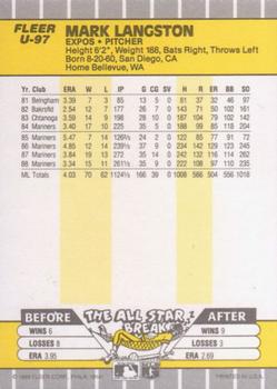 Mark Langston  baseball card collectible - Main Image 2