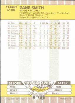 Zane Smith  baseball card collectible - Main Image 2