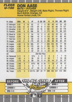 Don Aase  baseball card collectible - Main Image 2