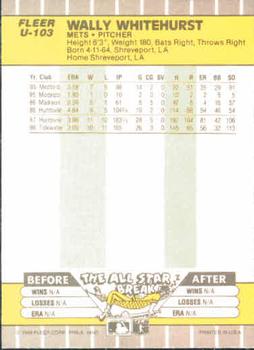 Wally Whitehurst  baseball card collectible - Main Image 2