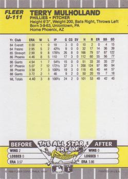 Terry Mulholland  baseball card collectible - Main Image 2