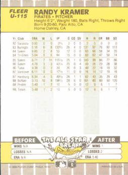 Randy Kramer  baseball card collectible - Main Image 2