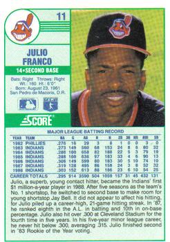 Julio Franco  baseball card collectible - Main Image 2