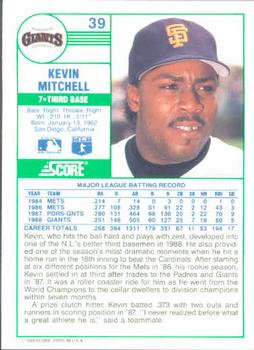 Kevin Mitchell  baseball card collectible - Main Image 2