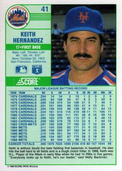 Keith Hernandez  baseball card collectible - Main Image 2
