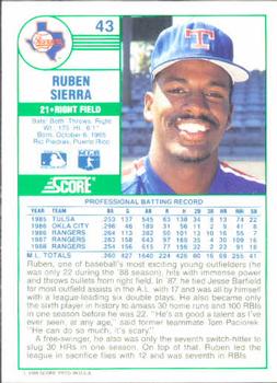 Ruben Sierra  baseball card collectible - Main Image 2