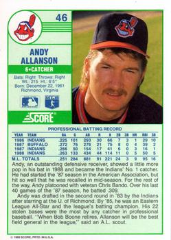 Andy Allanson  baseball card collectible - Main Image 2