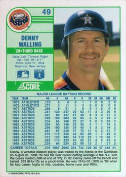 Denny Walling  baseball card collectible - Main Image 2