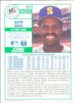 Alvin Davis  baseball card collectible - Main Image 2