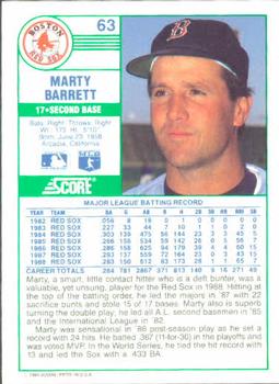 Marty Barrett  baseball card collectible - Main Image 2