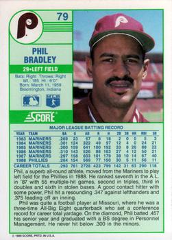 Phil Bradley  baseball card collectible - Main Image 2