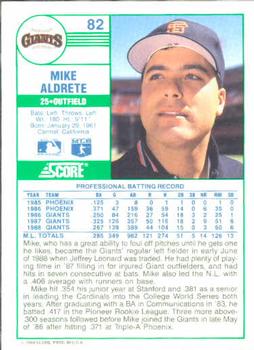 Mike Aldrete  baseball card collectible - Main Image 2