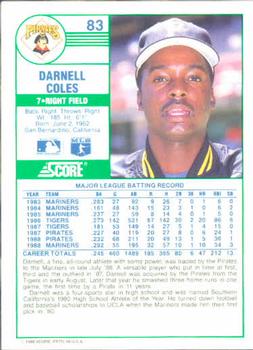 Darnell Coles  baseball card collectible - Main Image 2