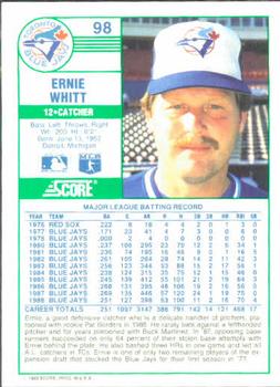 Ernie Whitt  baseball card collectible - Main Image 2